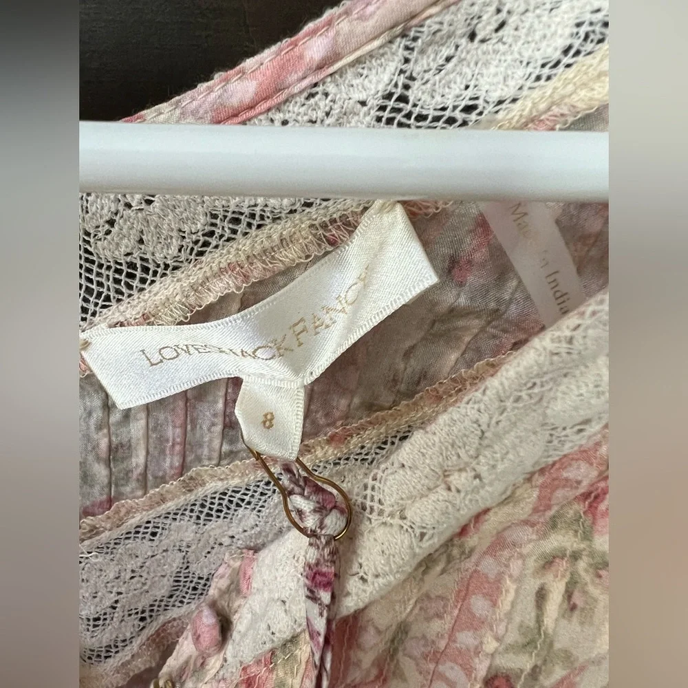 Love Shack Fancy Pirelle dress in frosted petal pink. Size 8. - Picture 8 of 11